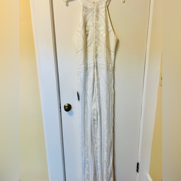 Lulu's Cream Embroidered Halter Jumpsuit - Picture 9 of 16